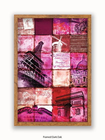 Paris Patchwork Collage Poster