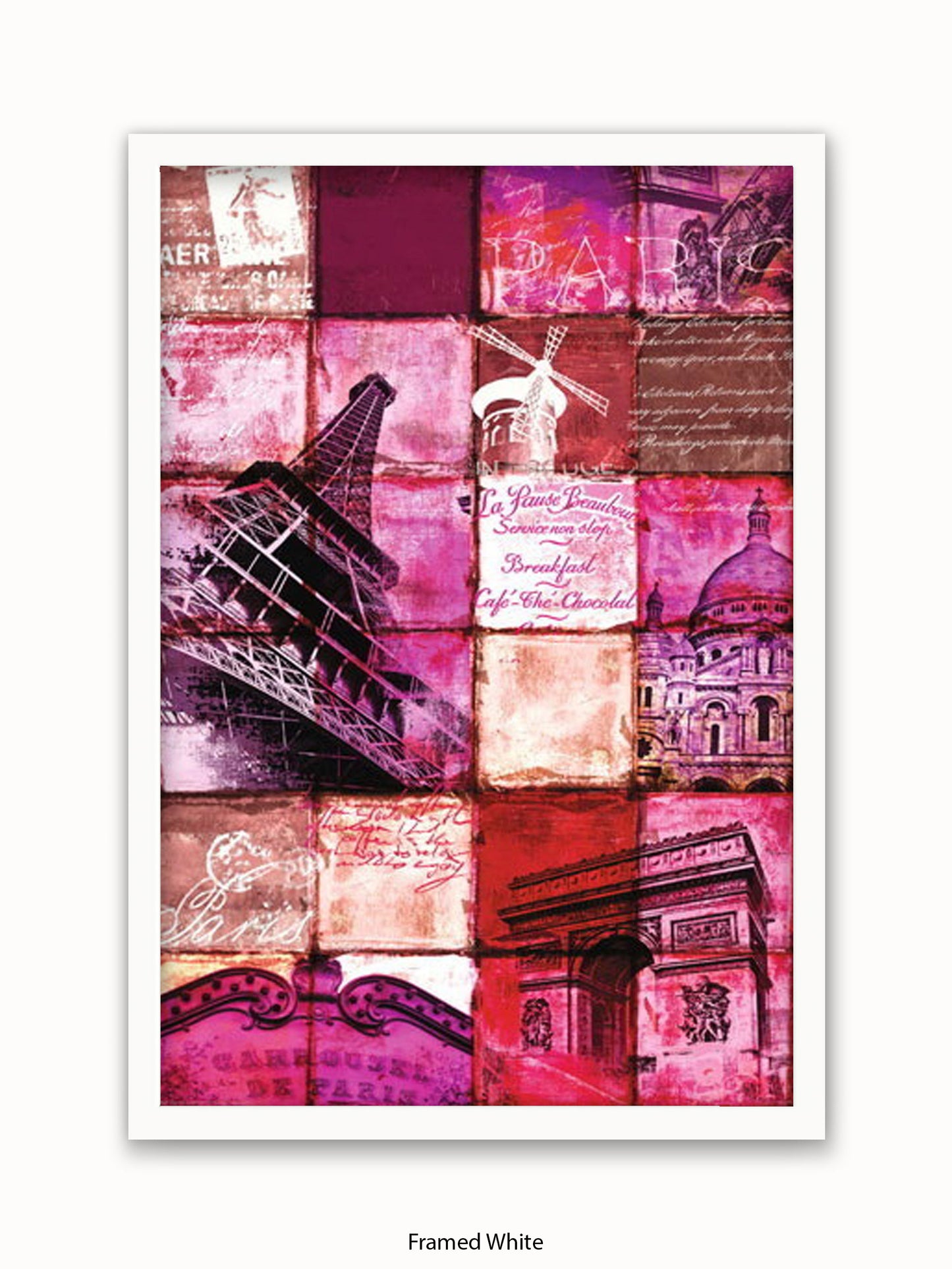 Paris Patchwork Collage Poster
