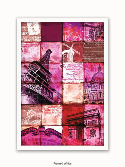 Paris Patchwork Collage Poster