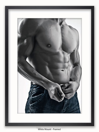 Sexy Man Steel Torso Poster