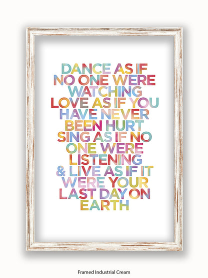 Dance  As  if  it  your  last  day  on  earth Poster
