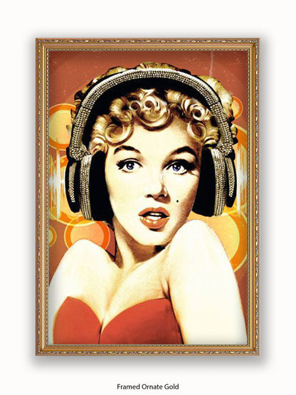Marilyn  Monroe  Headphones Poster