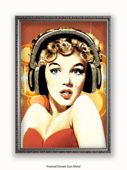 Marilyn  Monroe  Headphones Poster