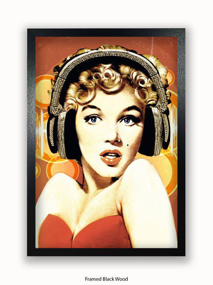 Marilyn  Monroe  Headphones Poster