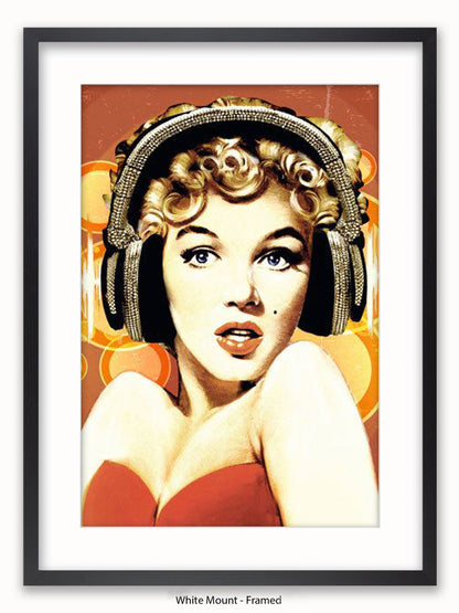 Marilyn  Monroe  Headphones Poster