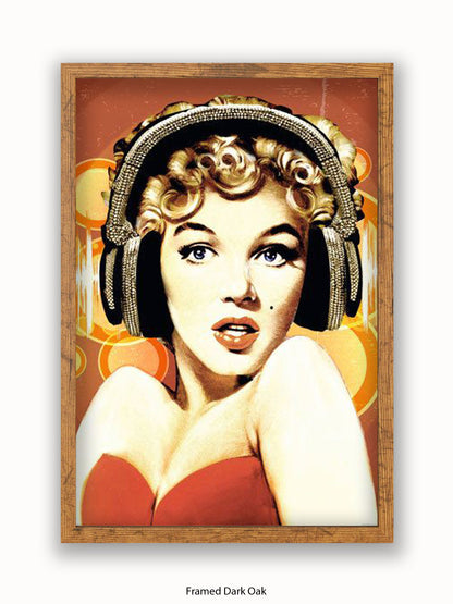 Marilyn  Monroe  Headphones Poster