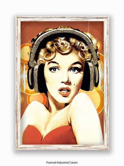 Marilyn  Monroe  Headphones Poster