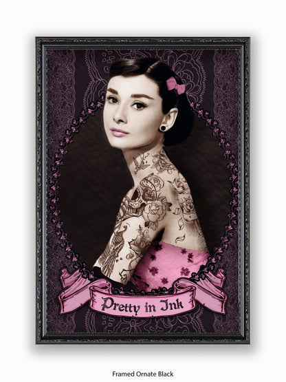 Audrey Hepburn Pretty In Ink Poster