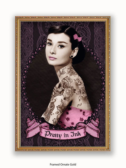 Audrey Hepburn Pretty In Ink Poster