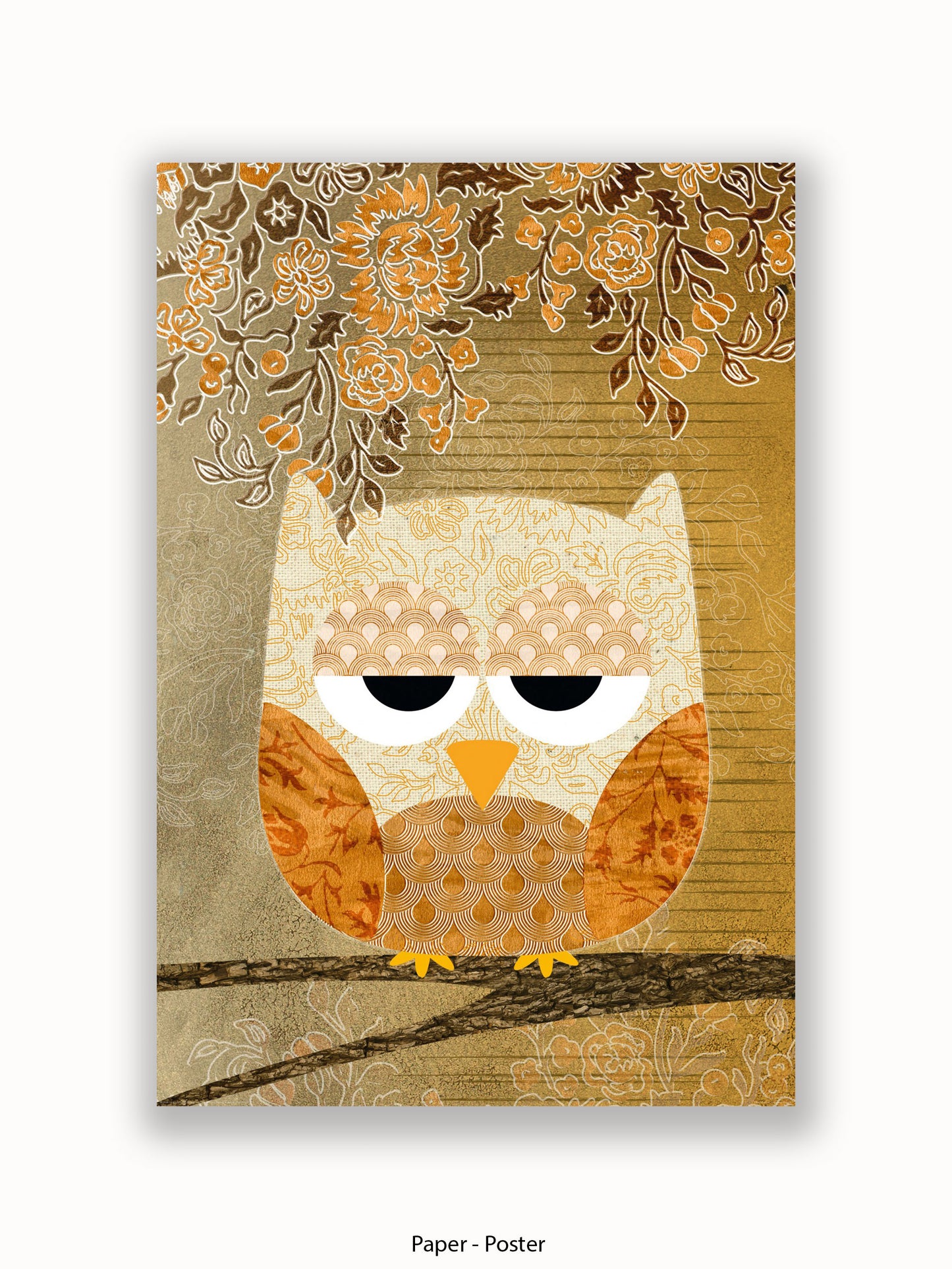 Owl Antique Poster