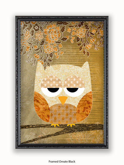 Owl Antique Poster