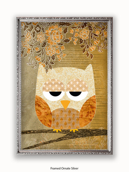 Owl Antique Poster