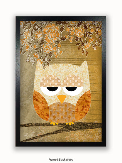 Owl Antique Poster