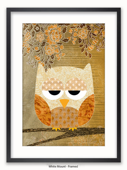 Owl Antique Poster