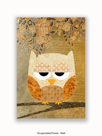 Owl Antique Poster