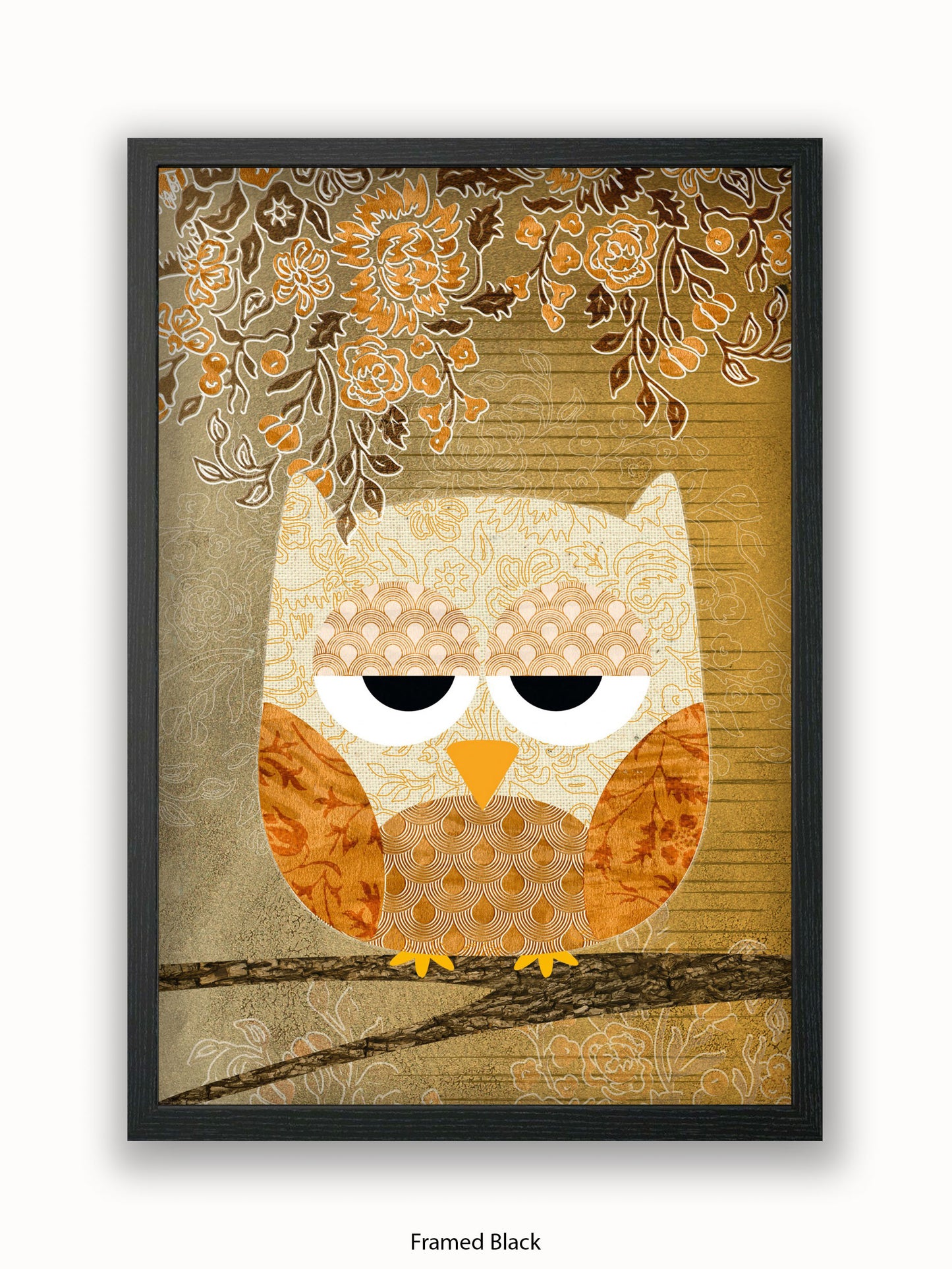 Owl Antique Poster