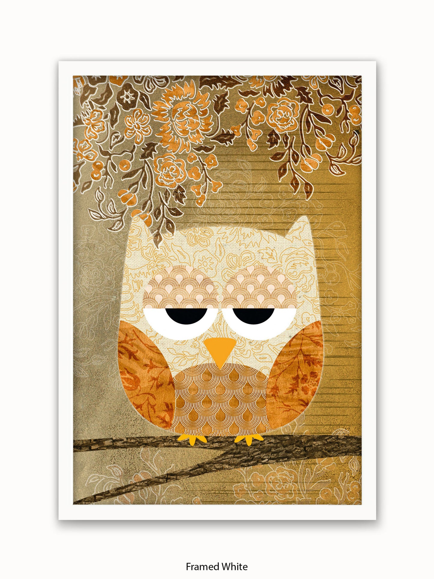 Owl Antique Poster