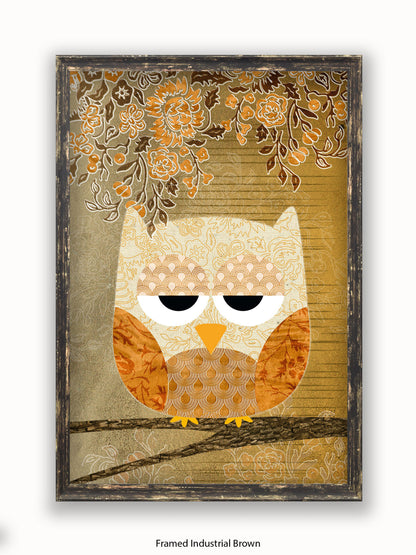 Owl Antique Poster