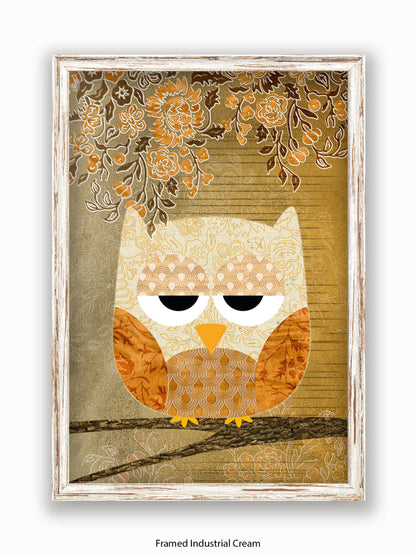 Owl Antique Poster