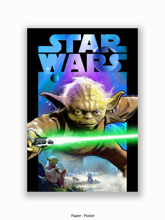 Star Wars Yoda Lightsabre Poster