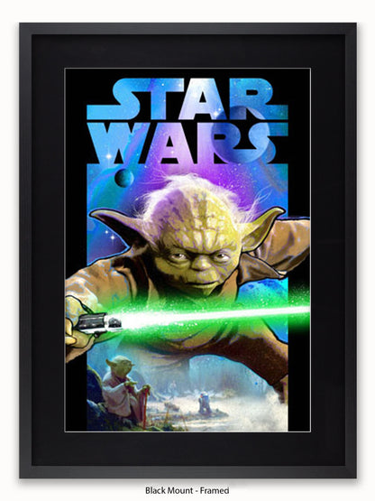 Star Wars Yoda Lightsabre Poster
