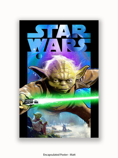 Star Wars Yoda Lightsabre Poster