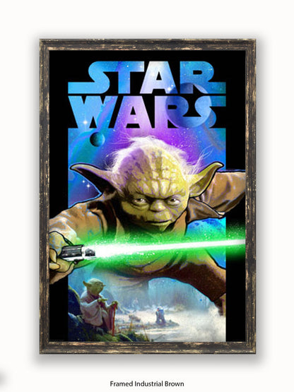 Star Wars Yoda Lightsabre Poster