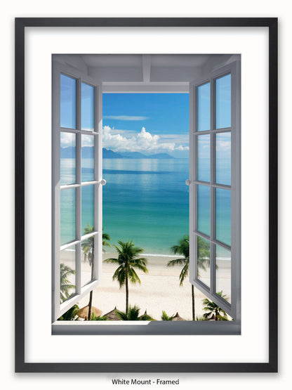 Beach Window Poster