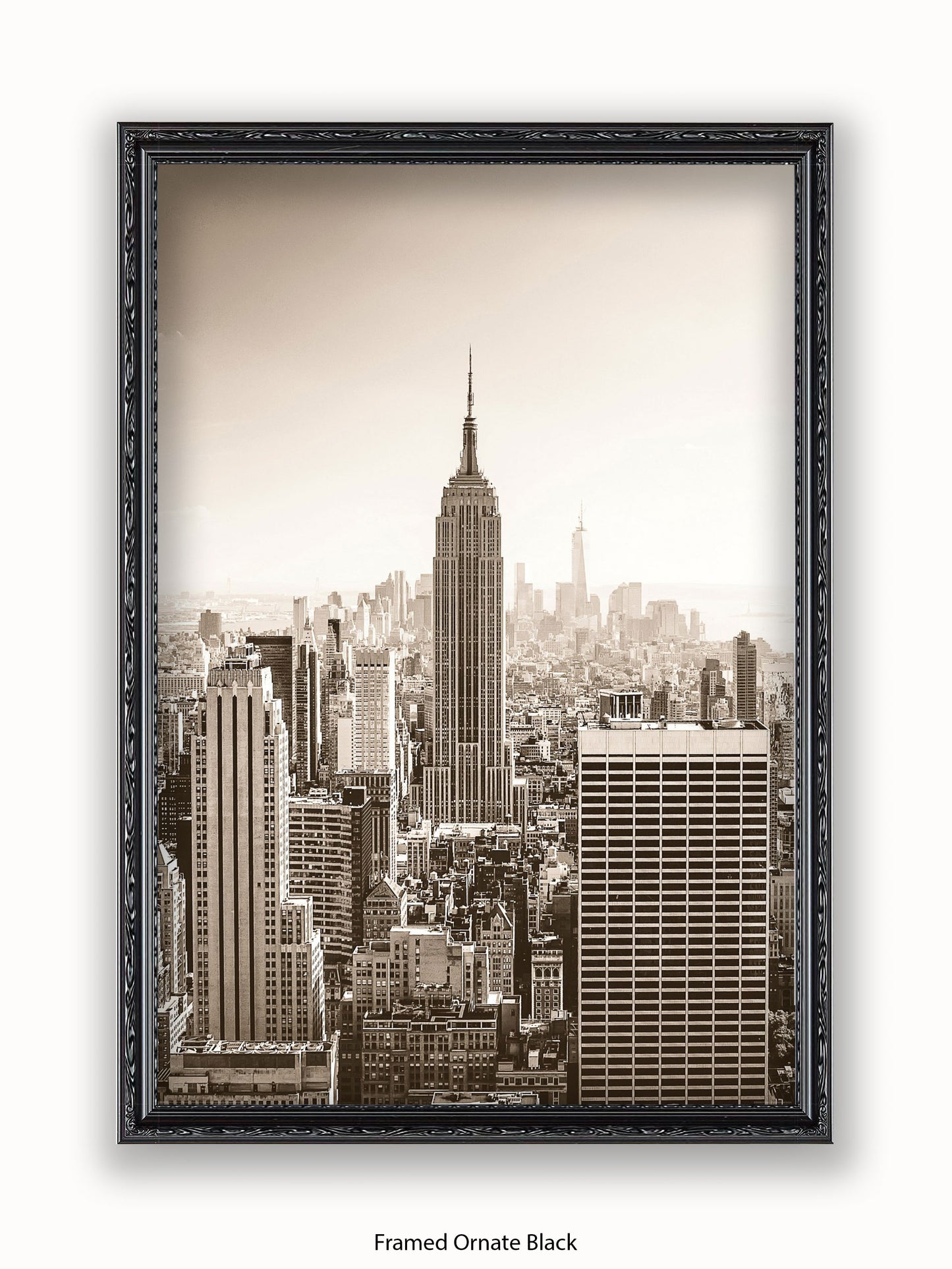 New York At Dawn Sepia Poster