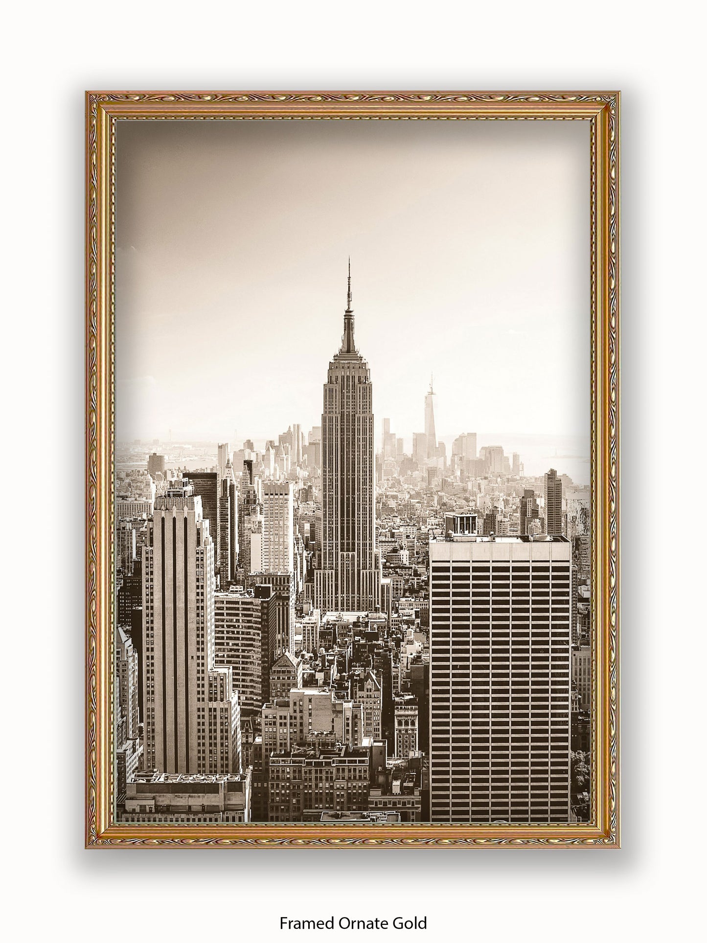 New York At Dawn Sepia Poster