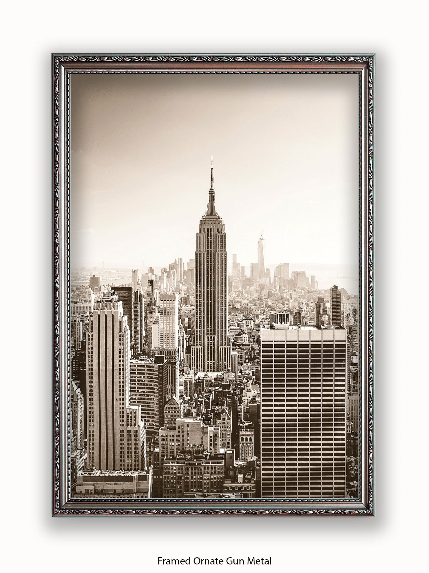 New York At Dawn Sepia Poster