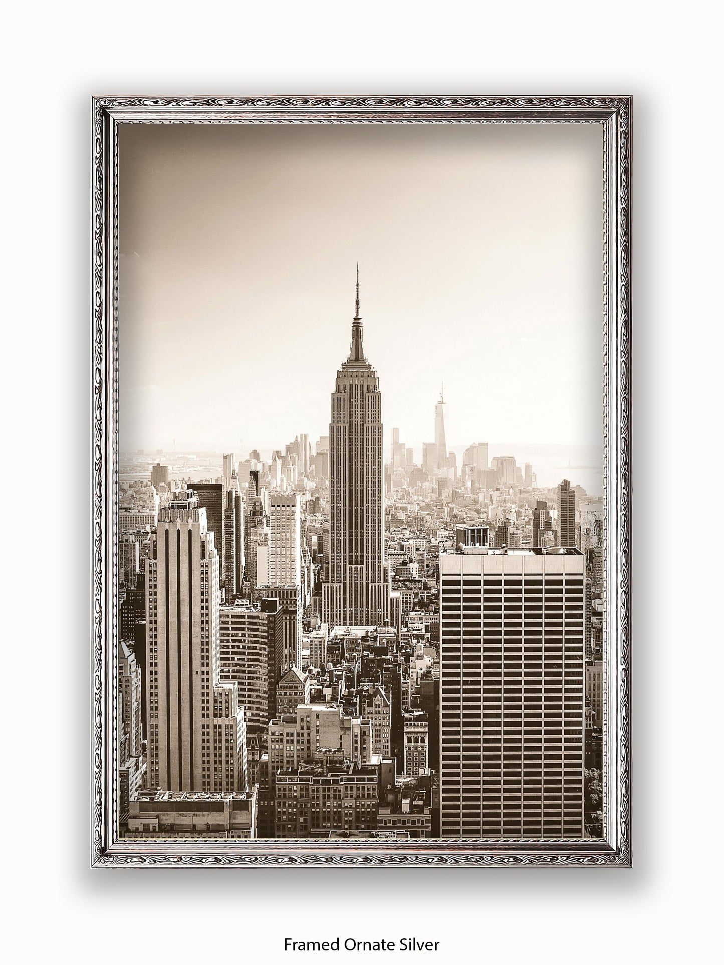 New York At Dawn Sepia Poster