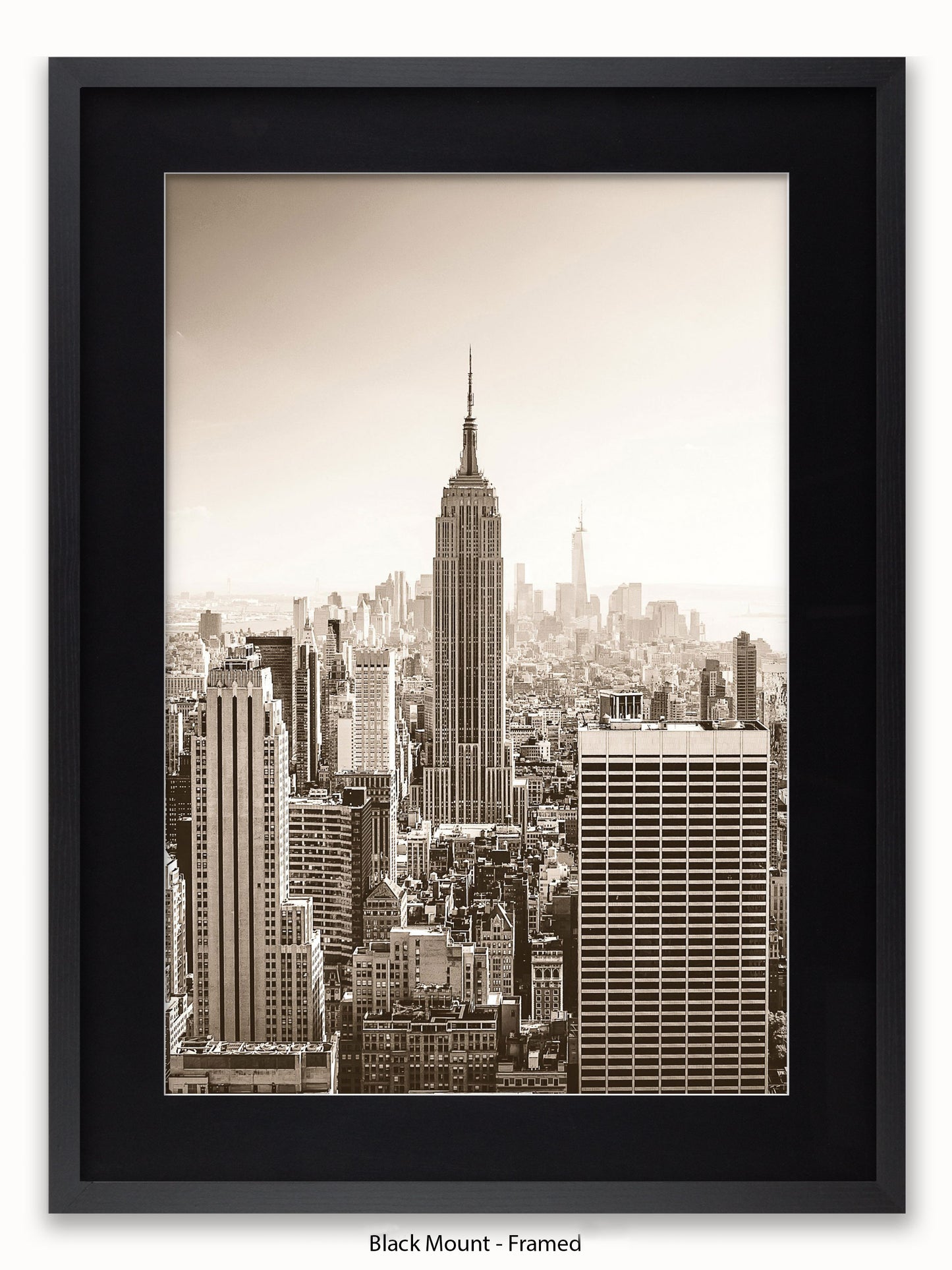 New York At Dawn Sepia Poster