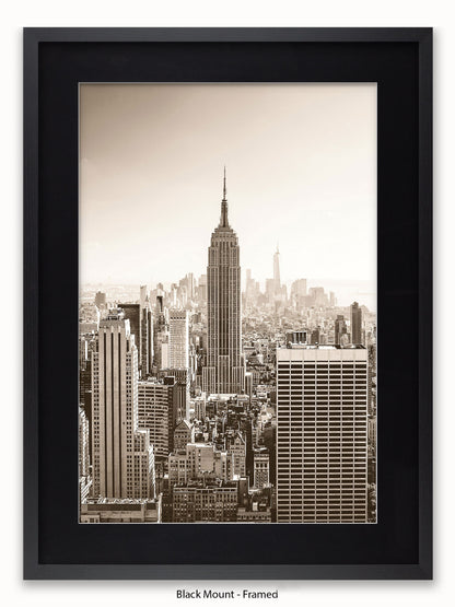 New York At Dawn Sepia Poster