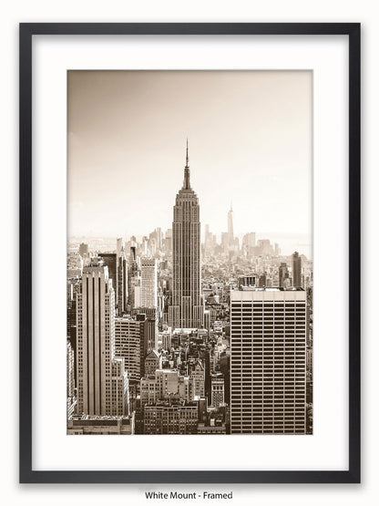 New York At Dawn Sepia Poster