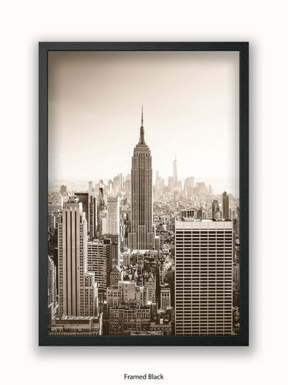 New York At Dawn Sepia Poster