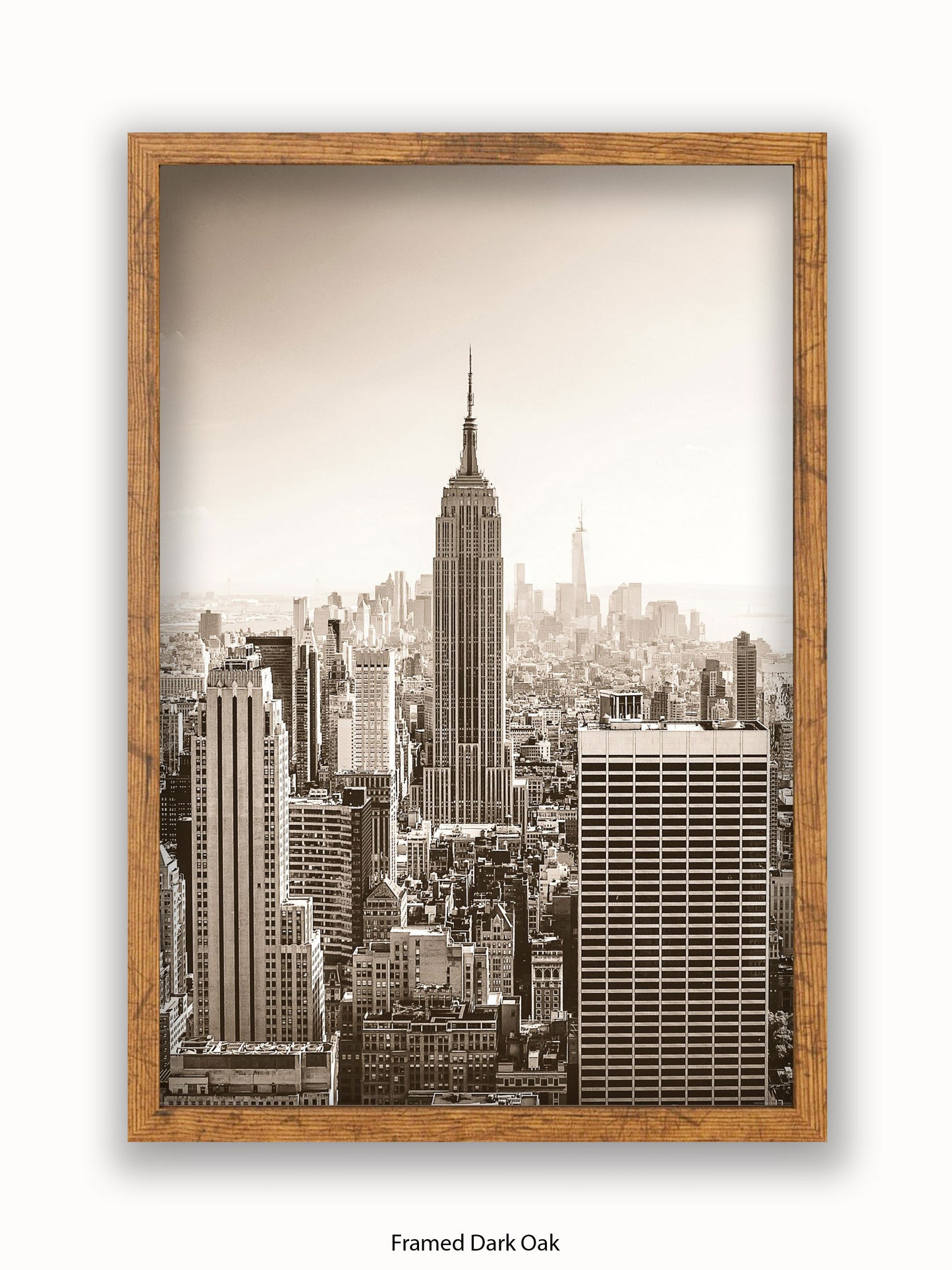 New York At Dawn Sepia Poster