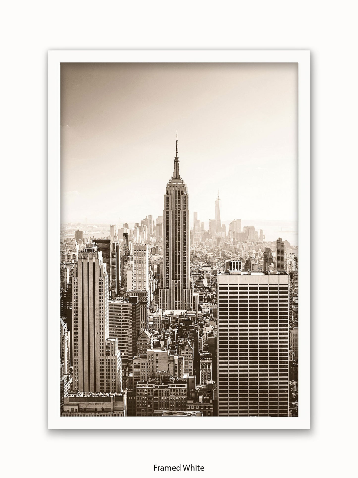 New York At Dawn Sepia Poster