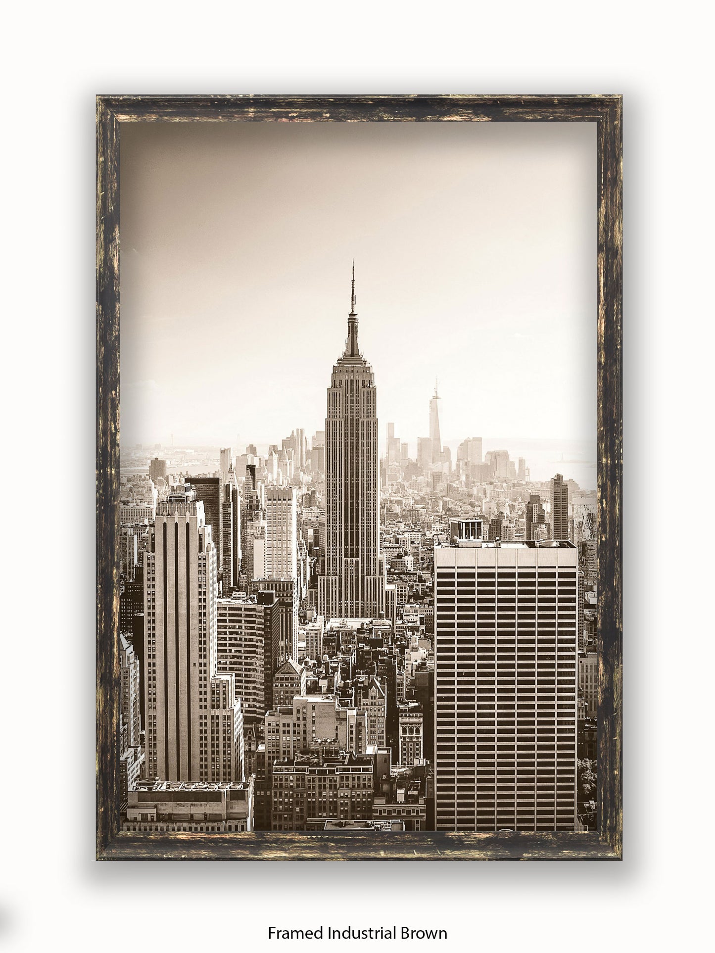 New York At Dawn Sepia Poster