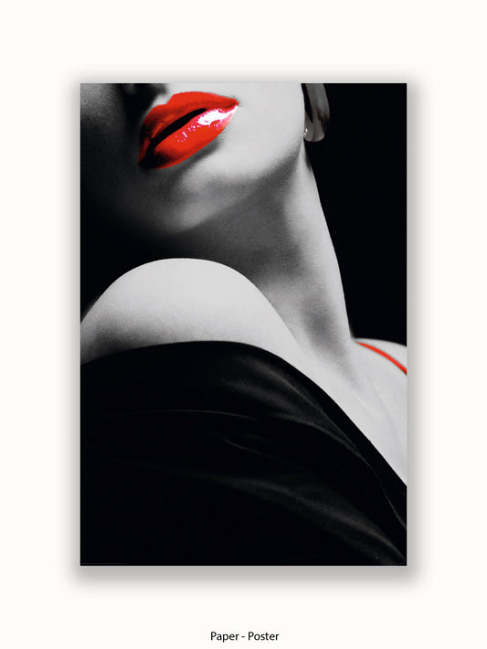 Lips In Red Vogue Style Poster