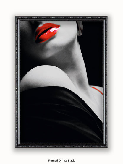 Lips In Red Vogue Style Poster
