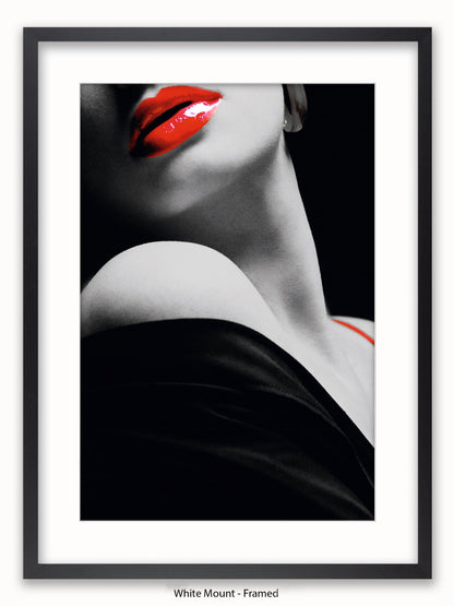 Lips In Red Vogue Style Poster