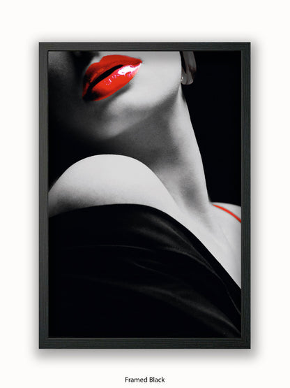 Lips In Red Vogue Style Poster