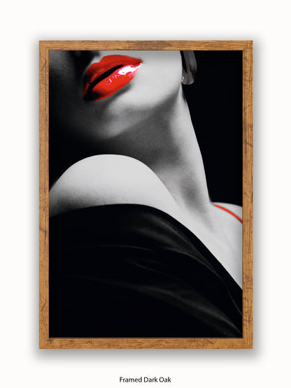 Lips In Red Vogue Style Poster