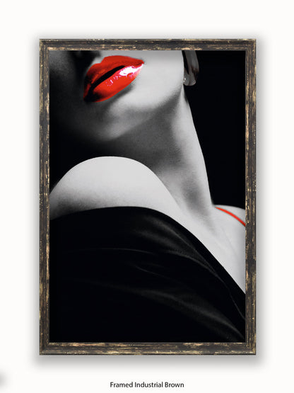 Lips In Red Vogue Style Poster