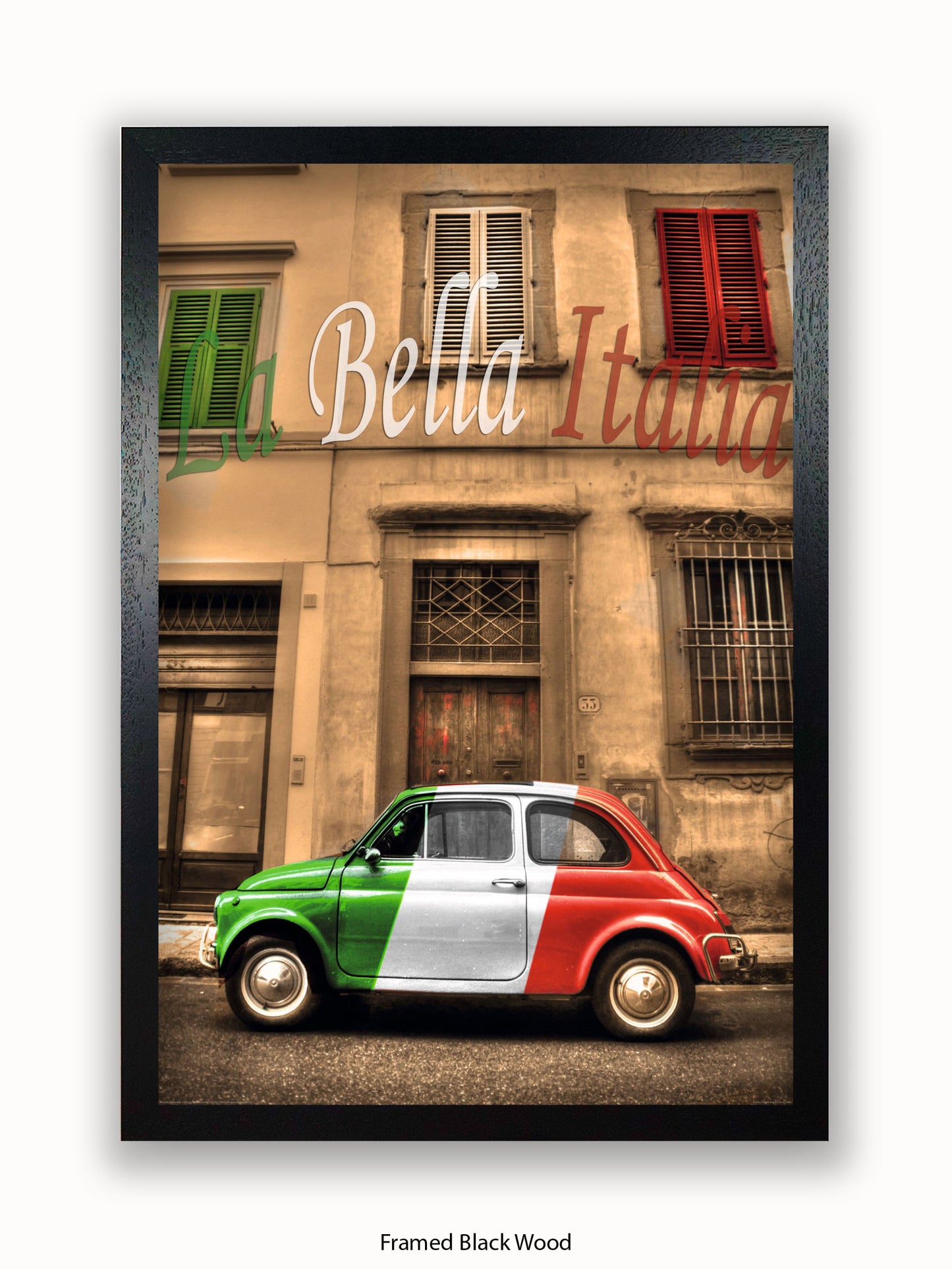 La Bella Italia Fiat Car Poster