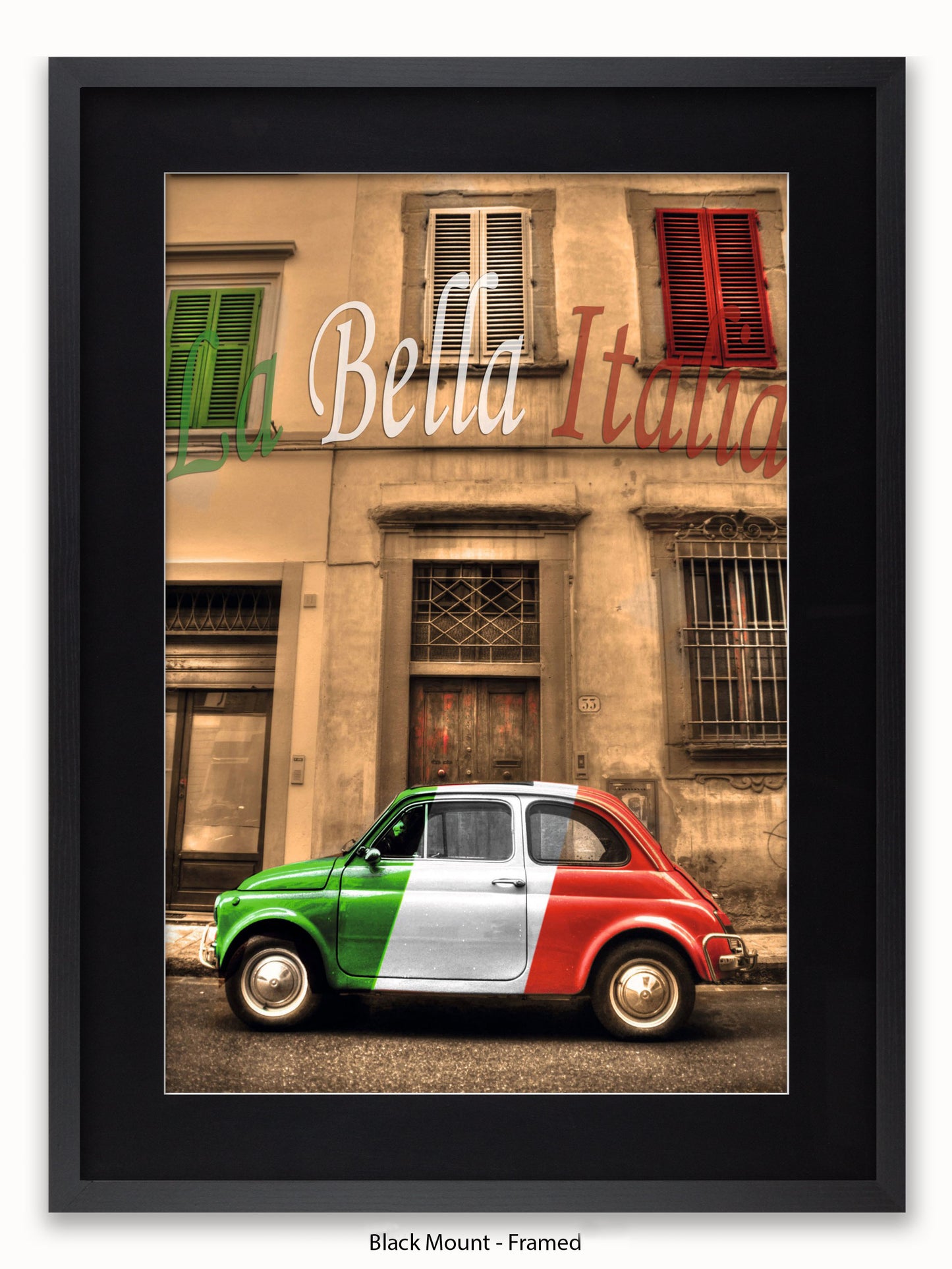 La Bella Italia Fiat Car Poster
