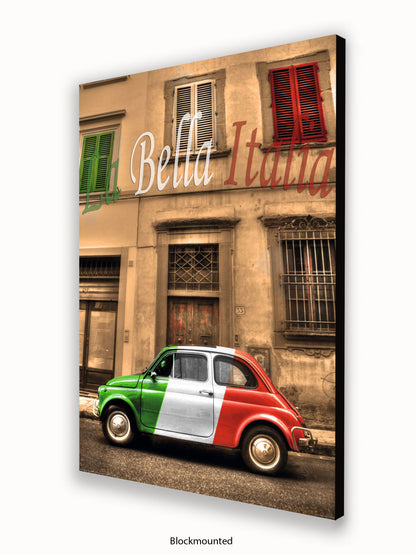 La Bella Italia Fiat Car Poster