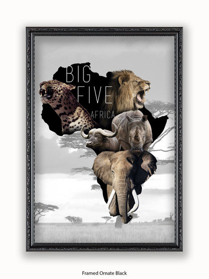 African Animals The Big Five Poster