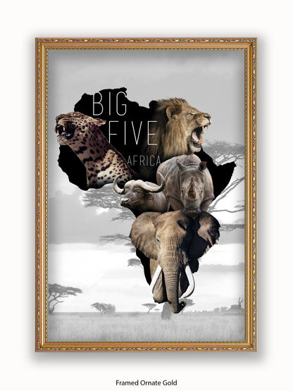 African Animals The Big Five Poster